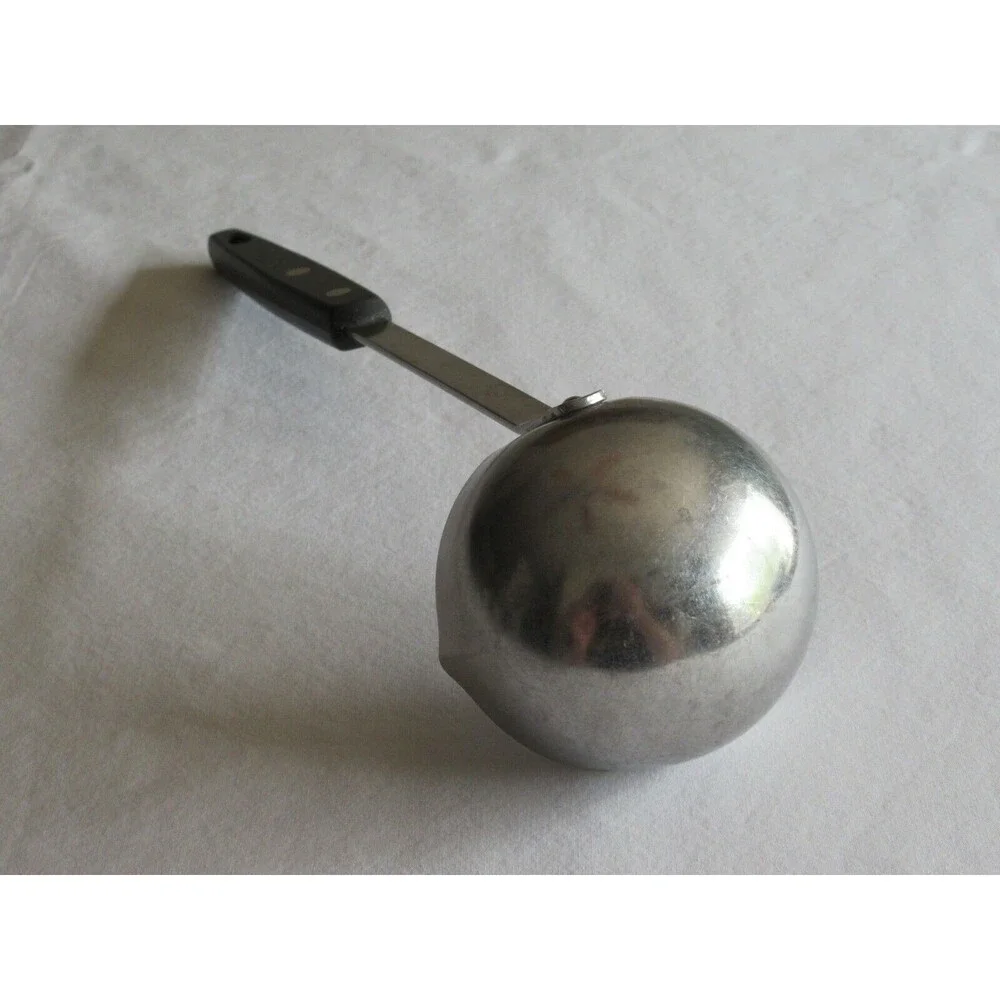 Vtg EKCO FORGE Soup Ladle Stainless USA Black Rivets Handle Kitchen Utensil 11
